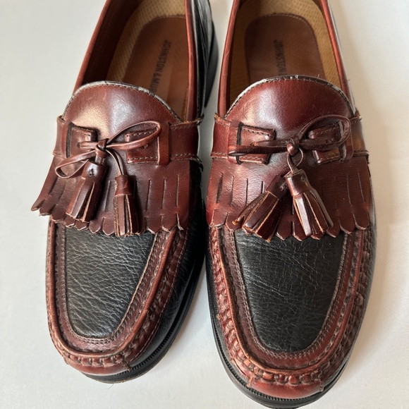 Johnston Murphy Aragon II Mens Kiltie Tassel Loafer 2 Tone Black Brown 10.5 N main image 5